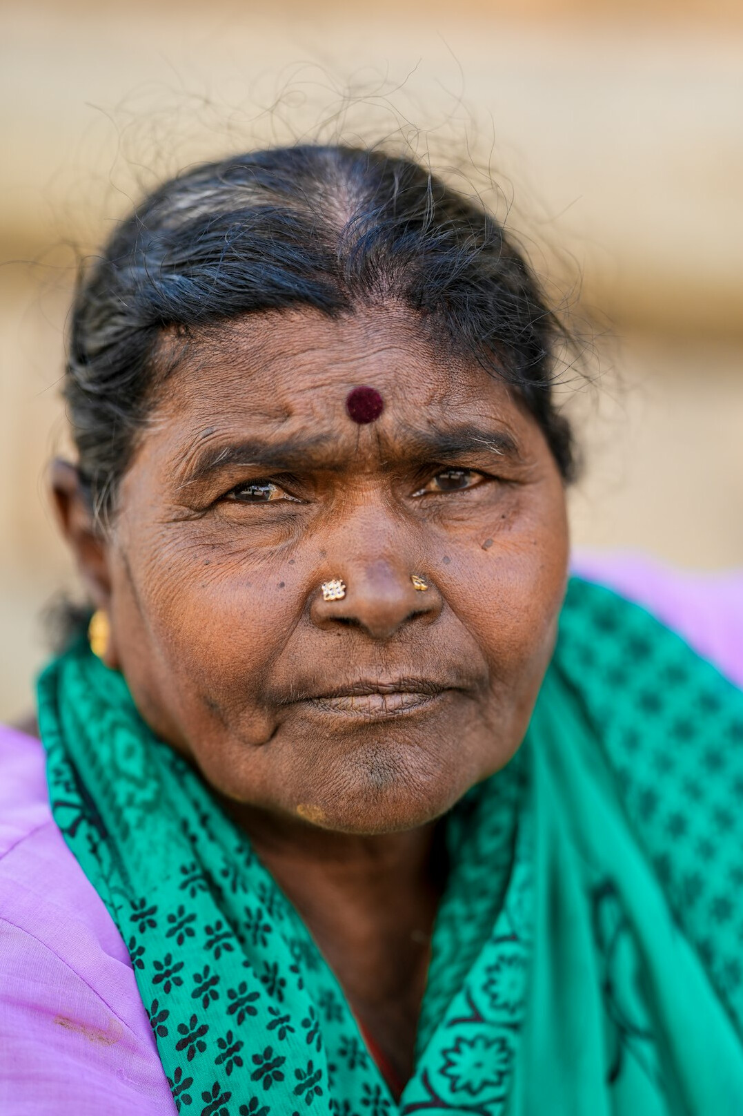Portrait of an elderly Polish woman smiling warmly